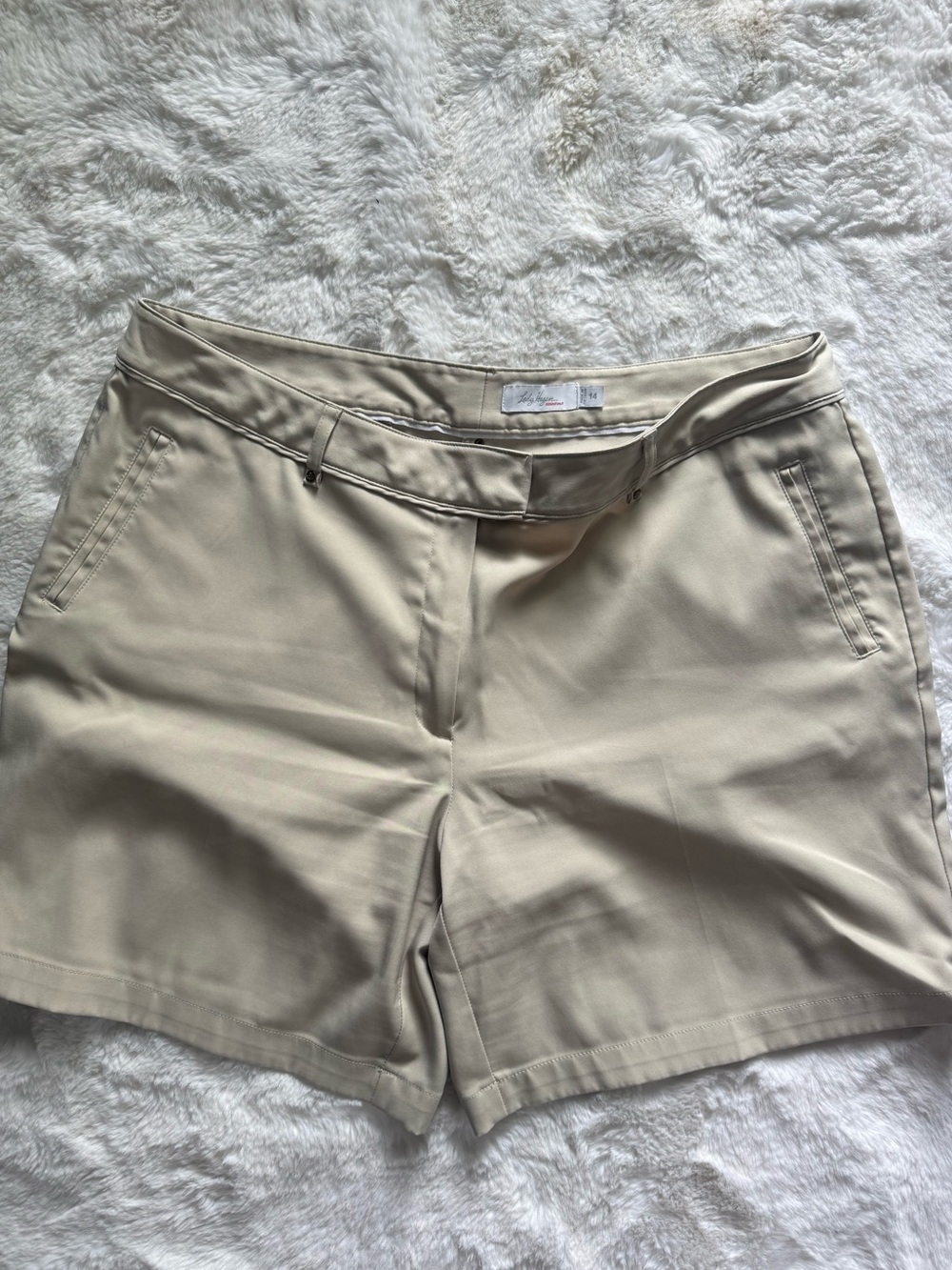 Lady Hagen Classic Tailored Light Tan Golf Shorts